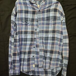 American Eagle Outfitters Blue and Black Plaid Shirt
